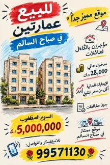 عمارة للبيع في صباح السالم