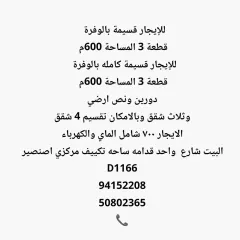 بيت للايجار في الوفرة السكنية